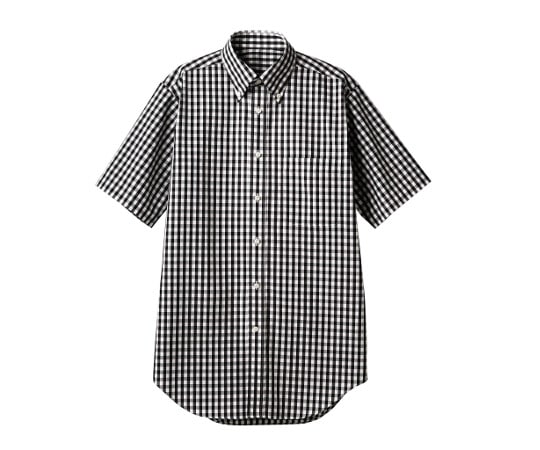 住商モンブラン シャツ 兼用 半袖 黒チェック 4L CG2504-1 1枚（ご注文単位1枚）【直送品】