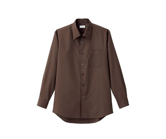 FACE メンズ開襟長袖シャツ ブラウン L FB5043M-5 L 1枚（ご注文単位1枚）【直送品】