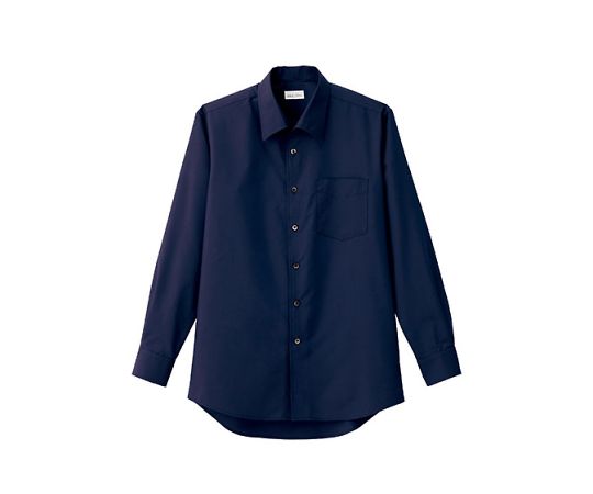 FACE メンズ開襟長袖シャツ ネイビー L FB5043M-8 L 1枚（ご注文単位1枚）【直送品】