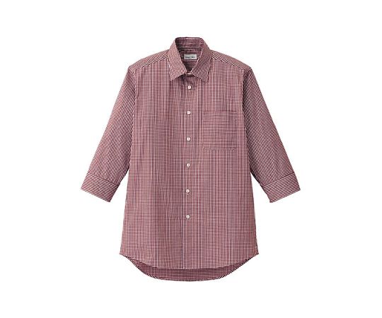 FACE メンズセミワイドカラー七分袖シャツ レッド L FB5048M-3 L 1枚（ご注文単位1枚）【直送品】