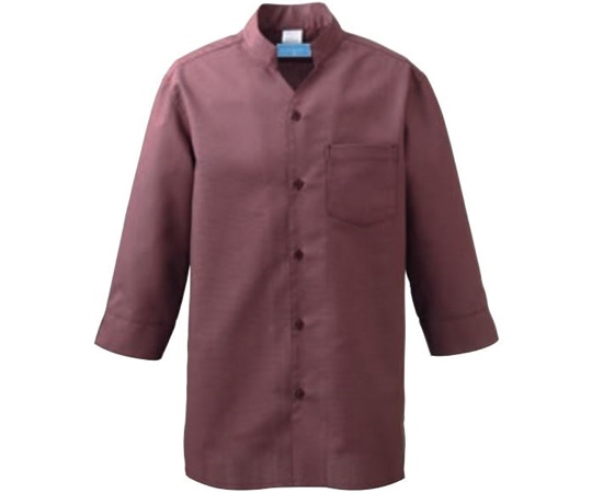 KAZEN シャツ(七分袖男女兼用) ワイン SS 626-18 SS 1枚(ご注文単位1枚)【直送品】