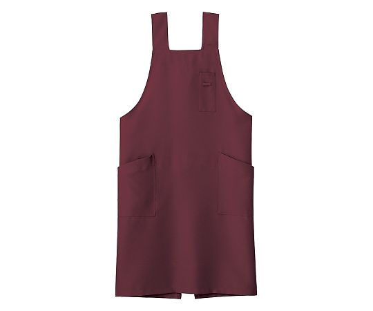 FACE H型胸当てエプロン ワイン L FK7164-23 L 1枚（ご注文単位1枚）【直送品】