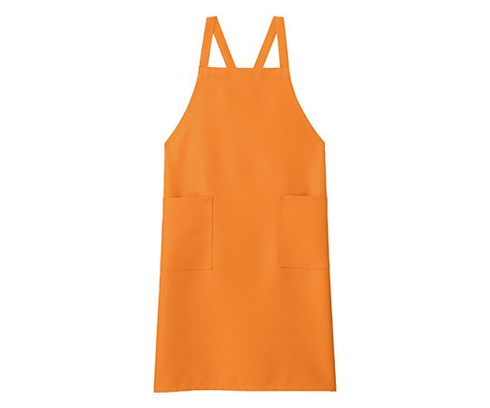 FACE 胸当てエプロン オレンジ フリー FK7168-13 1枚（ご注文単位1枚）【直送品】