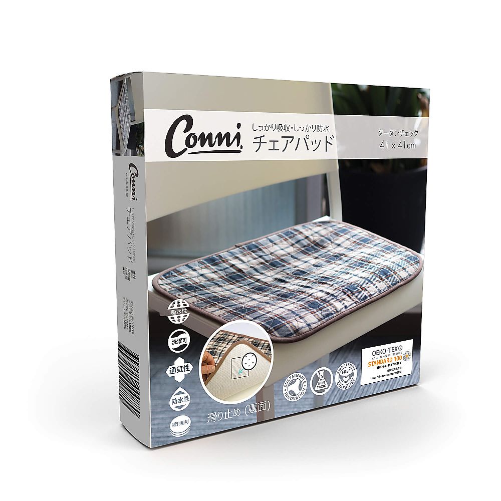 Conni チェアパッド XSサイズ タータンチェック CCD-041041-25-1P 1枚（ご注文単位1枚）【直送品】