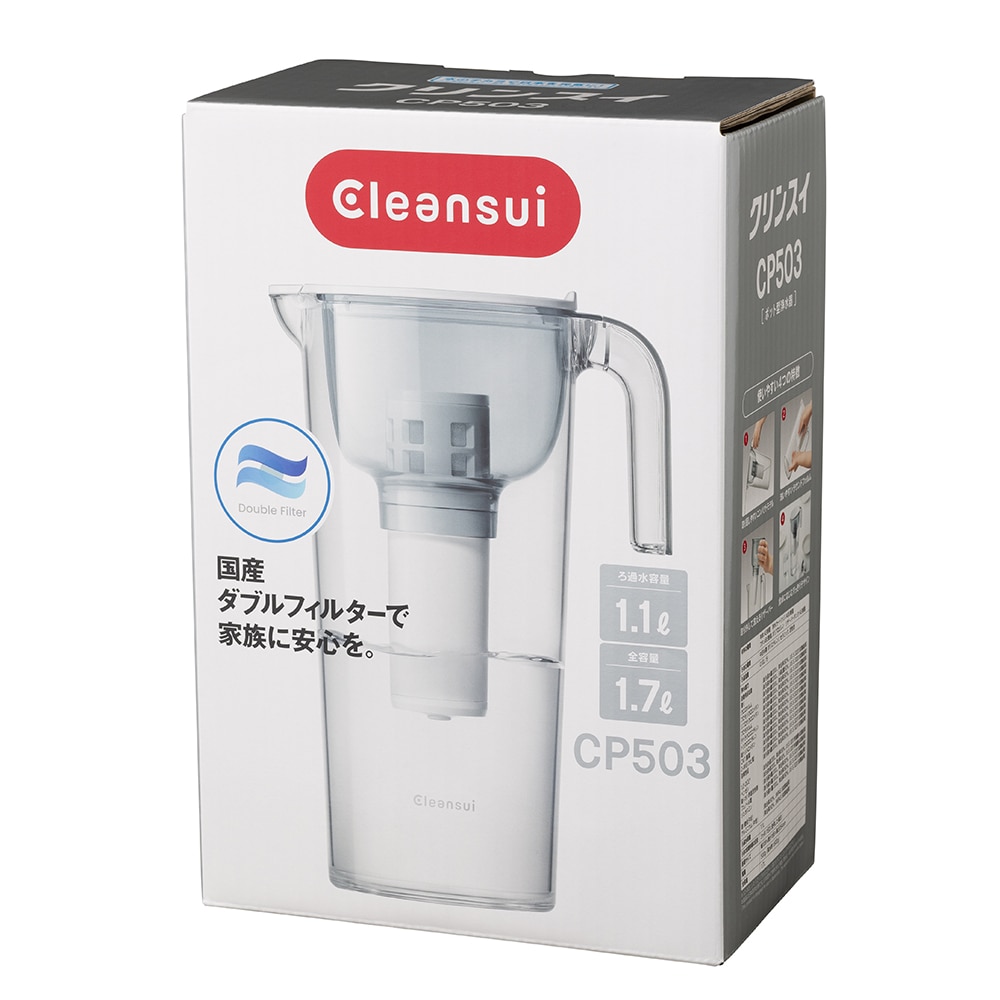 三菱ケミカル・クリンスイ ポット型浄水器 1.7L CP503-GR 1個（ご注文単位1個）【直送品】