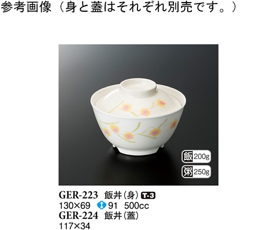 スリーライン 飯丼(身) ハミングone 130×69mm 10個入 GER-223 1袋（ご注文単位1袋）【直送品】