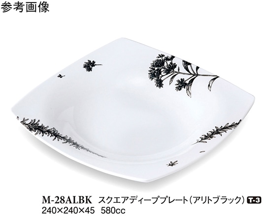 スリーライン スクエアディーププレート アリトブラック 5個入 M-28ALBK 1袋（ご注文単位1袋）【直送品】