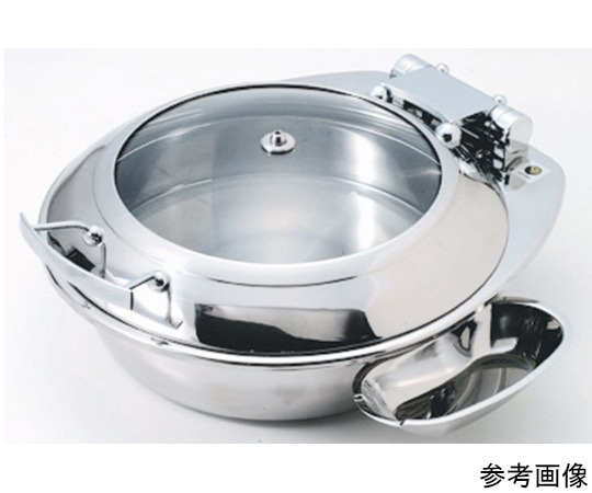 アズワン 18-8 丸型スマートチェーフィング(ガラス)6.5L 15301(L) 1個（ご注文単位1個）【直送品】