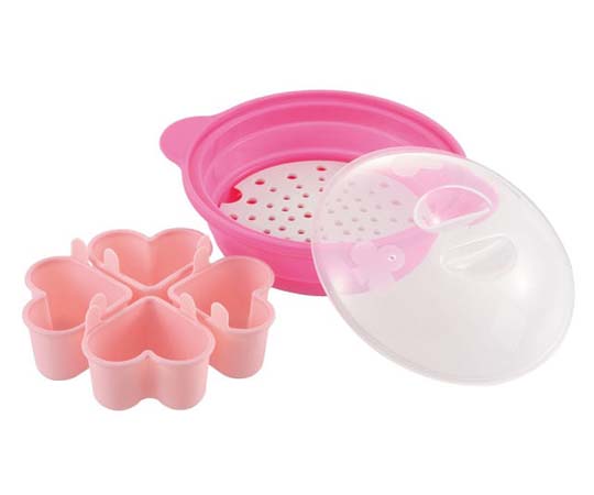 川﨑合成樹脂 シリコーンハートスチームパン ピンク SS-054 1個（ご注文単位1個）【直送品】