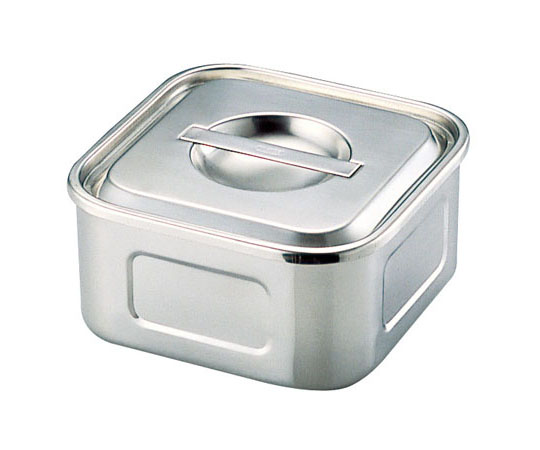 三宝産業（YUKIWA） UK 18-8 浅型角 キッチンポット 18cm 09050180 1個（ご注文単位1個）【直送品】