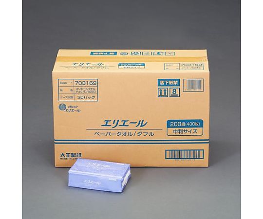 アズワン 230x210mm ペーパータオル(30パック/1箱) EA929AE-3 1ケース(ご注文単位1ケース)【直送品】