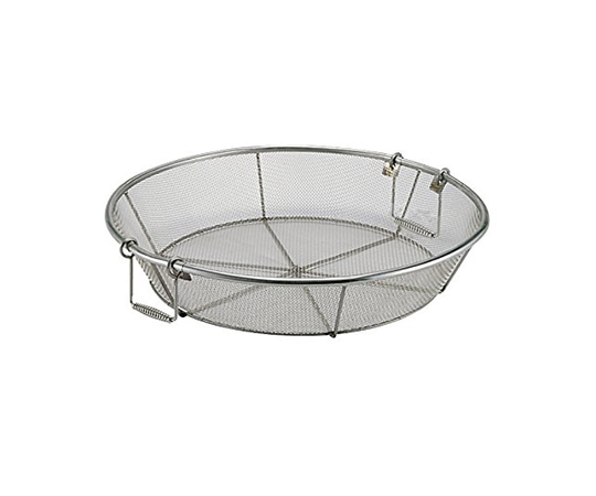 エムテートリマツ 18-8浅型揚げザルバネ(取手付) 55cm  1個（ご注文単位1個）【直送品】