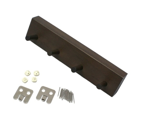 光 石膏ボード用 木製小型フック ブラウン4連 KSKC-41 1個(ご注文単位1個)【直送品】