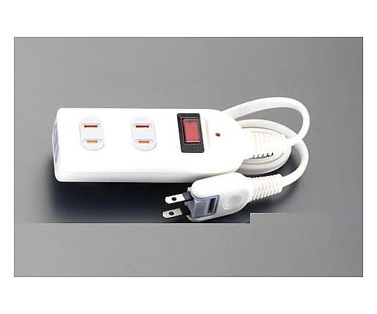 エスコ AC125V/15Ax 5m タップ(3口・集中スイッチ付/白) EA815GL-74AA 1個(ご注文単位1個)【直送品】