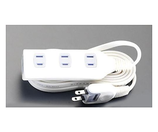 エスコ AC125V/15Ax 3m タップ(4口/白) EA815GL-81AA 1個(ご注文単位1個)【直送品】