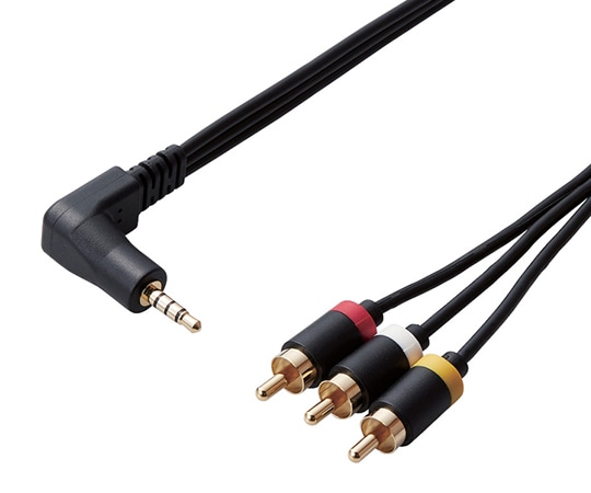 エレコム L型ミニプラグ(4極)-RCAピンプラグケーブル 1.0m DH-MLWRY10BK 1本(ご注文単位1本)【直送品】