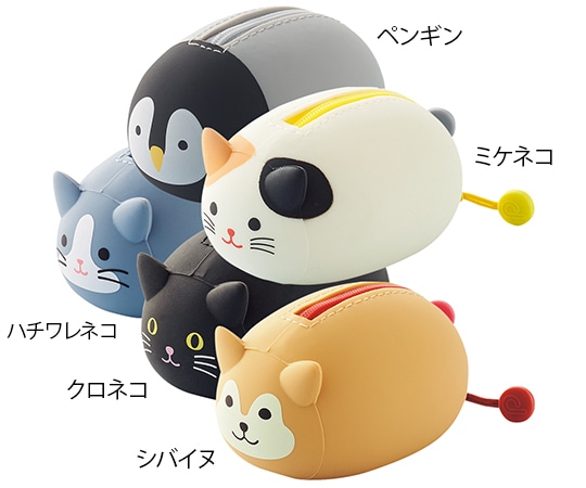 LIHITLAB SMART FIT PuniLabo 寝ころびポーチ ミケネコ A7780-7 1個(ご注文単位1個)【直送品】