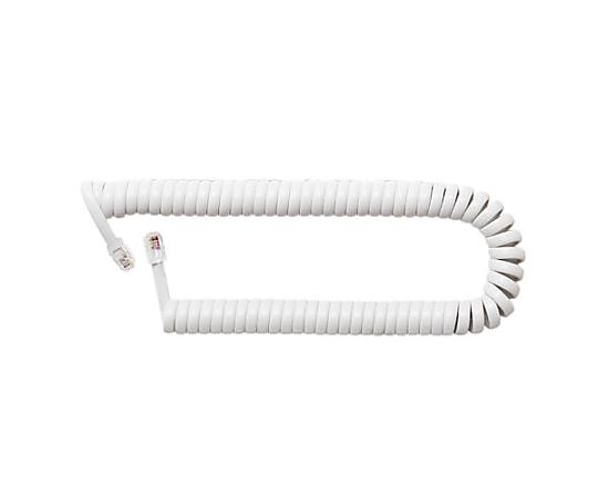 エスコ 受話器用カールコード(ストレート結線/白) EA764CC-6 1個(ご注文単位1個)【直送品】