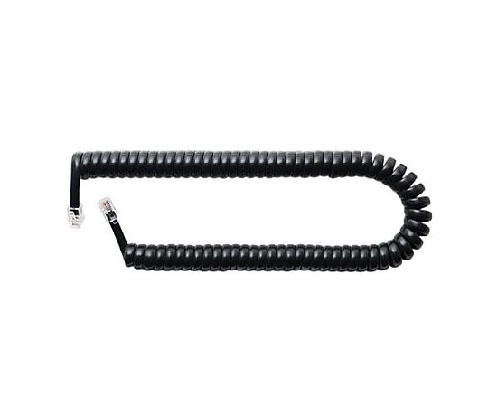 エスコ 受話器用カールコード(ストレート結線/黒) EA764CC-7 1個(ご注文単位1個)【直送品】