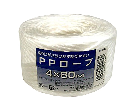 宮島化学工業 PPロープ(溶着) 白 4mm×80m IW2140 1巻(ご注文単位1巻)【直送品】