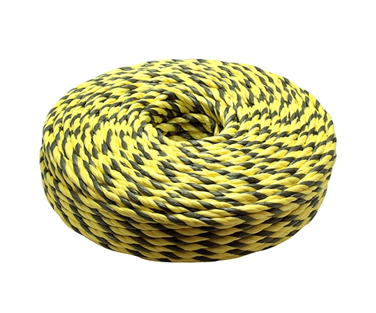 宮島化学工業 PP標識ロープ 黄・黒 8mm×100m BR810 1巻(ご注文単位1巻)【直送品】