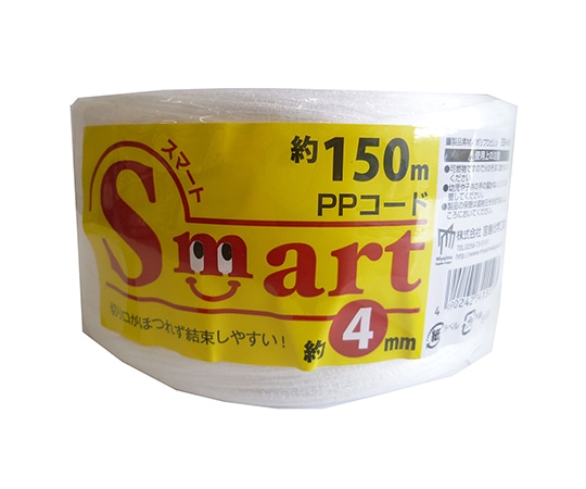 宮島化学工業 SmartPPコード 白 4mm×150m ES415 1巻(ご注文単位1巻)【直送品】