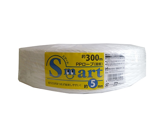宮島化学工業 SmartPPロープ(溶着) 白 5mm×300m ES530 1巻(ご注文単位1巻)【直送品】