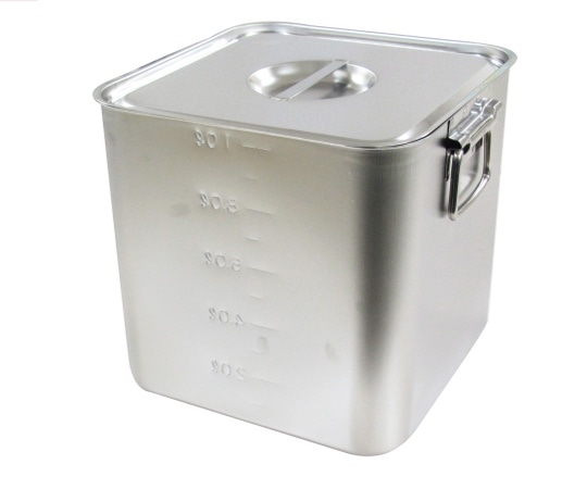 スギコ産業 スギコ 18-8 目盛付深型角キッチンポット 手付 11L SH-4222D 1個（ご注文単位1個）【直送品】