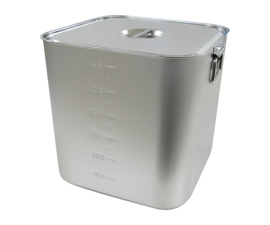 スギコ産業 スギコ 18-8 目盛付深型角キッチンポット 手付 27L SH-4230D 1個（ご注文単位1個）【直送品】