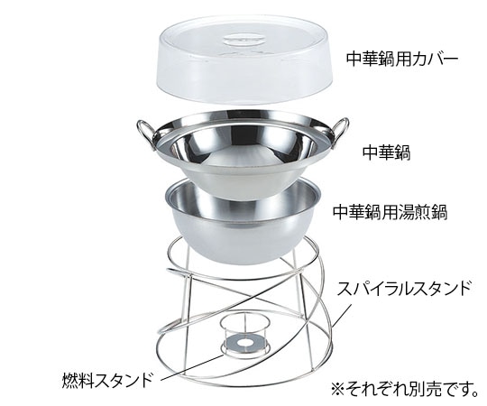 カンダ ビュッフェ用中華鍋 スープ用 底丸 30cm  1個（ご注文単位1個）【直送品】