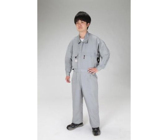 エスコ [4L] 空調継ぎ作業服(送風ファン付/長袖グレー) EA996AM-135 1セット(ご注文単位1セット)【直送品】