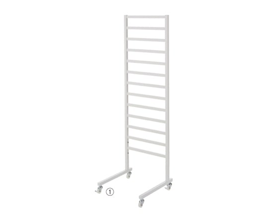 ストア・エキスプレス 角バーパネルスタンド 片面タイプ ホワイト キャスター付き W45cm 61-124-2-1 1セット（ご注文単位1セット）【直送品】