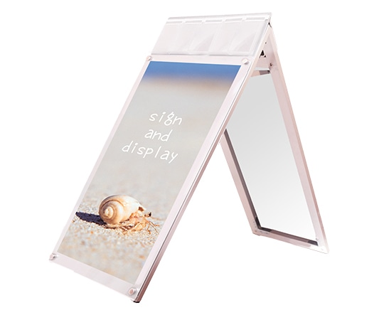 常磐精工 ポスター用スタンド看板マグネジ パンフレットケース付 A1ロウ両面 ホワイト(屋内用) PSSKMNP-A1LRW 1台（ご注文単位1台）【直送品】