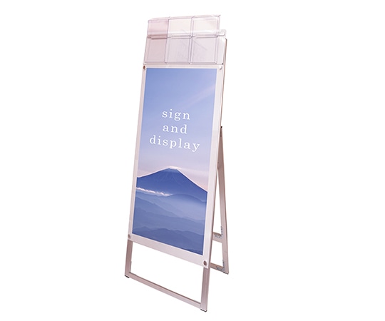 常磐精工 ポスター用スタンド看板マグネジ パンフレットケース付 A3縦縦片面 ホワイト(屋外用) PSSKMNP-A3TTKW-G 1台（ご注文単位1台）【直送品】