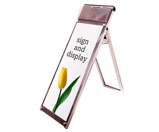 常磐精工 ポスター用スタンド看板マグネジ パンフレットケース付 A3縦縦ロウ片面 ブラック(屋内用) PSSKMNP-A3TTLKB 1台（ご注文単位1台）【直送品】