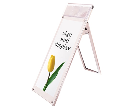 常磐精工 ポスター用スタンド看板マグネジ パンフレットケース付 A3縦縦ロウ片面 ホワイト(屋内用) PSSKMNP-A3TTLKW 1台（ご注文単位1台）【直送品】