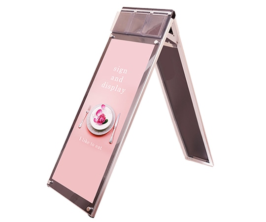 常磐精工 ポスター用スタンド看板マグネジ パンフレットケース付 A3縦縦ロウ両面 ブラック(屋内用) PSSKMNP-A3TTLRB 1台（ご注文単位1台）【直送品】