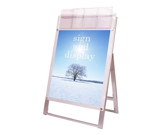 常磐精工 ポスター用スタンド看板マグネジ パンフレットケース付 B2片面 ホワイト(屋外用) PSSKMNP-B2KW-G 1台（ご注文単位1台）【直送品】