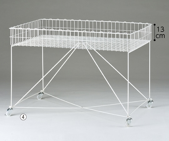 アズワン バスケットワゴン W90 白脚部強化 新仕様 61-653-58-4 1台（ご注文単位1台）【直送品】