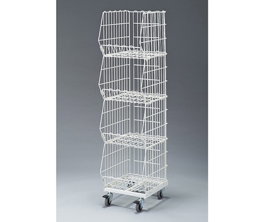 アズワン 高機能型ジャンブルバスケット 白 4段 W38.4D46.3×H156 キャスター7.5cm 61-653-40-2 1台（ご注文単位1台）【直送品】
