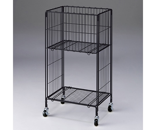 アズワン ワイヤーワゴン 黒 W60xD45cm 2段タイプ 61-653-61-3 1台（ご注文単位1台）【直送品】