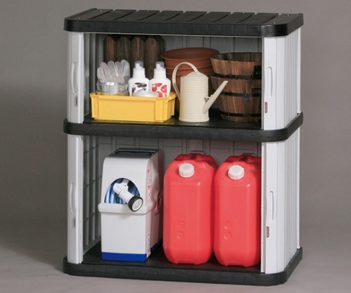 アイリスオーヤマ ミニロッカー ブラック/グレー ML-1050V 1個(ご注文単位1個)【直送品】