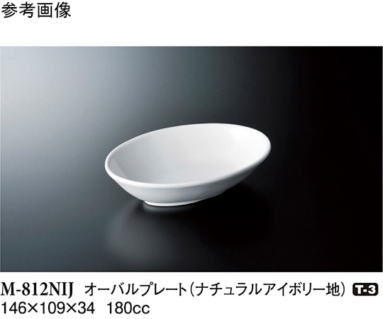 スリーライン オーバルプレート ナチュラルアイボリー地 10個入 M-812NIJ 1袋（ご注文単位1袋）【直送品】