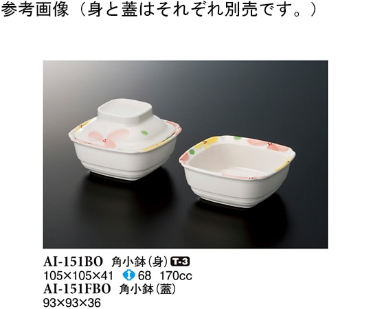 スリーライン 角小鉢(身) ボレロ 105×105×41mm 10個入 AI-151BO 1袋（ご注文単位1袋）【直送品】