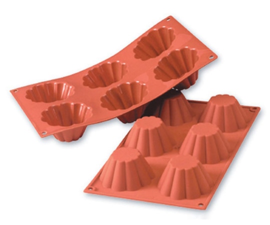 アズワン シリコンベーキングモルド ブリオッシュ深型 6ヶ取 SF034 1個(ご注文単位1個)【直送品】