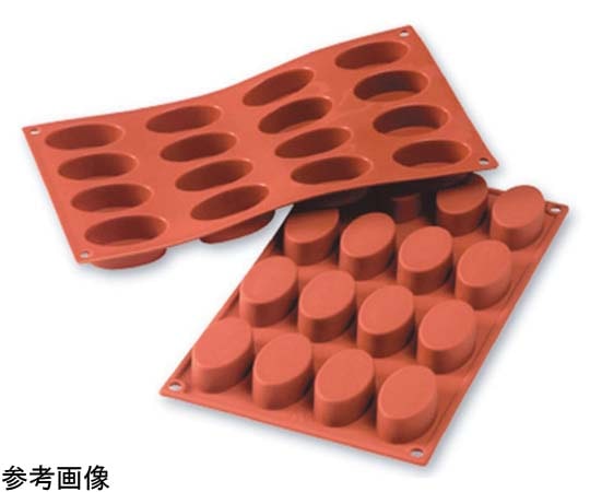 アズワン シリコンベーキングモルド オーバル 8ヶ取 SF055 1個(ご注文単位1個)【直送品】