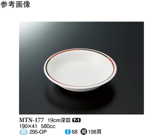 スリーライン 19cm 深皿 ノア 10個入 MTN-177 1袋（ご注文単位1袋）【直送品】