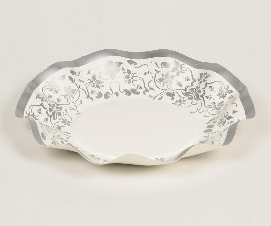 パール金属 リトルリッチ WAVEペーパー浅ボウル 5枚入 シルバー D-315 1袋(ご注文単位1袋)【直送品】