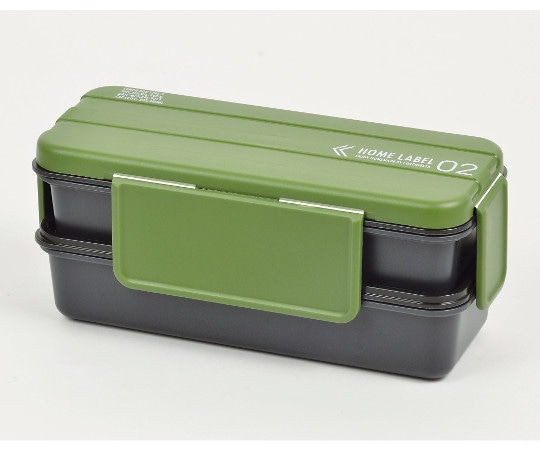 パール金属 ホームレーベル メンズランチボックス2段 カーキグリーン D-438 1個(ご注文単位1個)【直送品】