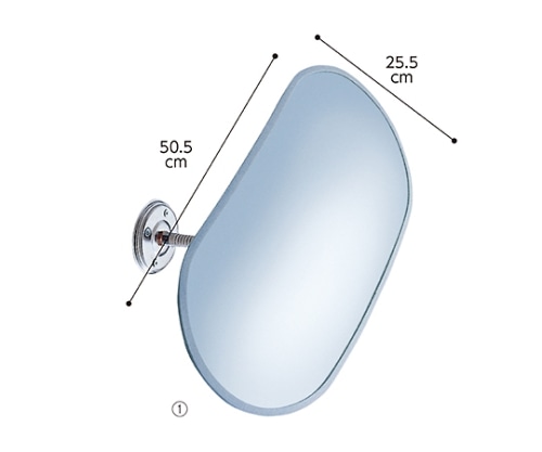 ストア・エキスプレス フレキシブル防犯ミラー 小判タイプ W50.5cm グレー 61-369-3-1 1台(ご注文単位1台)【直送品】